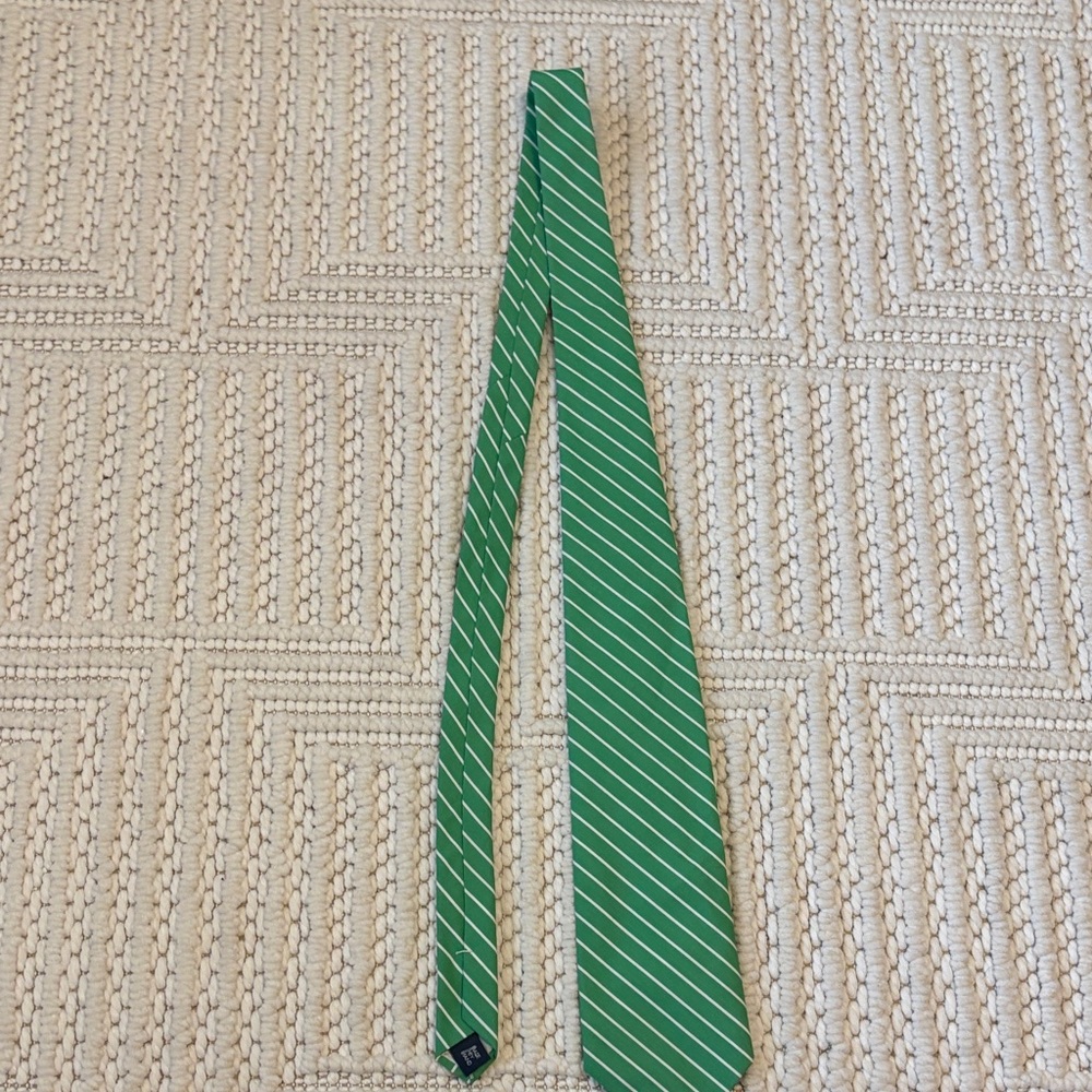 Polo by Ralph Lauren Green Diagonal Stripe Silk Tie